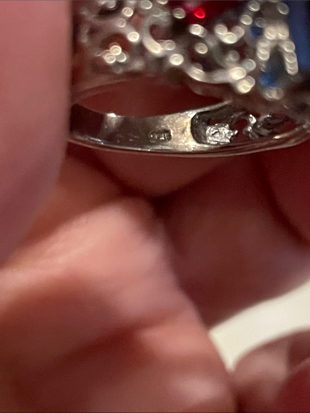 NWOT 925 Sapphire Ruby Silver Ring Size 6 - Picture 11 of 13